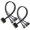 Picture of Gebildet 2pcs SATA to 3 Way 3 Pin / 4 Pin PMW 12V PC Case Fan Power Adapter Cable, 3-Pin or 4-Pin (PWM Connector) to 15 Pin SATA Computer Cooler Cooling Fan Power Cable