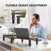 Picture of AX WABER Dual Monitor Stand Riser, Monitor Stand with Adjustable Length and Angle, Wood Monitor Stand for Desk, Monitor Riser for 2 Monitors with Storage Space