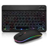 Picture of Ultra-Slim Bluetooth Keyboard and Mouse Portable Mini Wireless Keyboard Rechargeable 7-Color Backlit for Apple iPad iPhone Samsung Tablet iPhone Smartphone iOS Android Windows, Round Keys Black