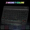 Picture of Ultra-Slim Bluetooth Keyboard and Mouse Portable Mini Wireless Keyboard Rechargeable 7-Color Backlit for Apple iPad iPhone Samsung Tablet iPhone Smartphone iOS Android Windows, Round Keys Black