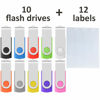 Picture of Professional 10-Pack of Enfain 16GB Multicolor USB Flash Drives - Swivel Memory Sticks for Efficient Data Storage and Sharing