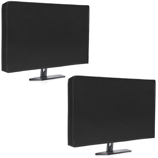 Picture of 2Pack Waterproof Computer Monitor Dust Cover, Luxiv Black Full Body Cover for Computer Screen Computer Monitor Covers for Desktops Anti-Static LCD-Silky HD Panel Dust Cover (LLW-computer cover 2P-S)