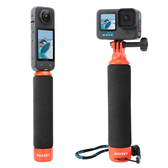 Picture of SEASKY F1 Multifunctional Floating Floaty Handle Grip Buoyancy Bar Hand Grip Accessories for Gopro Hero 12/11//10/9 Black for Insta360 X4 X3 X2 Ace Pro for DJI Action 4/3/2 Sports Action Camera