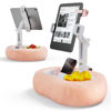 Picture of TAZENI Tablet Kindle Pillow Stand Holder with 2 Trays Fit 4''-13'' Phone/Tablet/Kindle Tablet iPad Holder Stand for Bed with Soft Plus Fabric Kindle/Tablet Accessories Gift for Reading, Pink