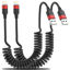Picture of Bkduice Coiled Lightning Cable for Car, 2 Pack iPhone CarPlay Cable Fast Charging, Coiled USB to Lightning Cord Compatible with iPhone 14 13 12 11 Pro Max Mini XR XS 8 7 Plus SE iPad iPod