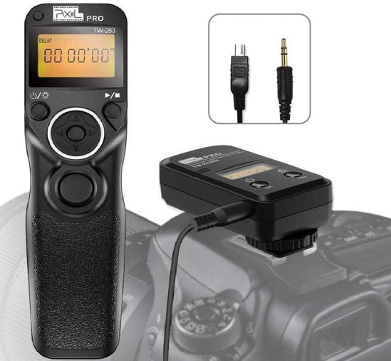 Picture of PIXEL Digital SLR Cameras Shutter Release Remote Control Timer for Nikon Z6 Z7 D7500 D3100 D3200 D3300 D5000 D5100 D5200 D5300 D5500 D90 D7100 D7200 D600 D610 D750 Replaces