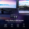 Picture of USB 3.0 Switch, USB Switcher 2 Computers Share 4 USB for Keyboard Mouse Printer Scanner, USB KVM Switch Selector with 2 USB 3.0 Cables, Compatible with Windows, Mac, Linux