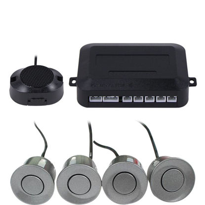 Picture of Frostory Car Reverse Backup Parking Sensor Radar System, Buzzer beeps, Detection Distance:30~150CM, Waterproof Sensors (22mm diameter 2.3M Cable) 4 Packs X60D (Grey)