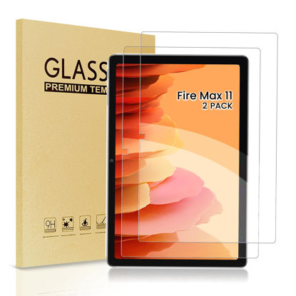 Picture of QLAYA Fire Max 11 Screen Protector, for Amazon Fire Max 11 Tablet Screen Protector 2 Pack,Tempered Glass Film With High-Definition Transparent Scratch Resistance and Anti-Glare