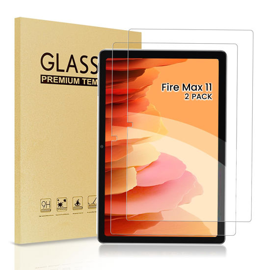 Picture of QLAYA Fire Max 11 Screen Protector, for Amazon Fire Max 11 Tablet Screen Protector 2 Pack,Tempered Glass Film With High-Definition Transparent Scratch Resistance and Anti-Glare