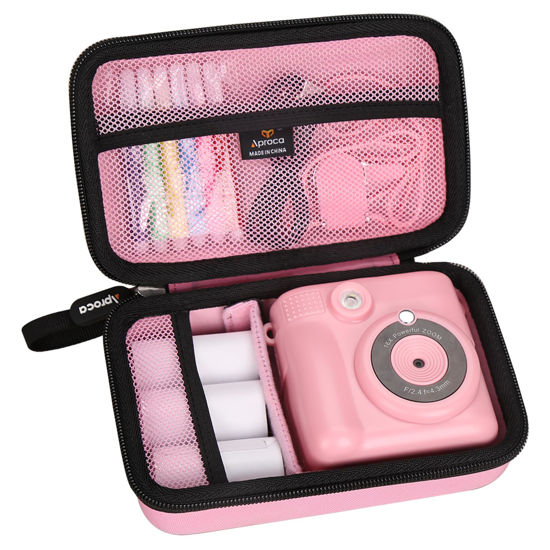 Picture of Aproca Pink Hard Storage Protective Case, for ESOXOFFORE Instant Print Camera/Dylanto Kids Camera Instant Print and Accessories