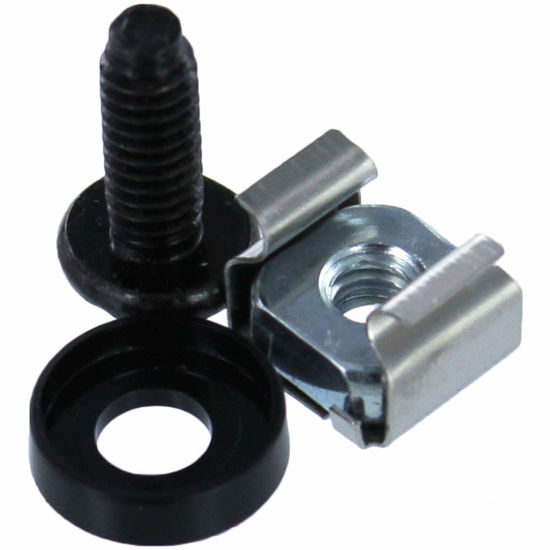 Picture of NavePoint M5 Cage Nuts and Screws for Server Shelves Cabinets - 100 Pk Rack Mount