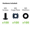 Picture of NavePoint M5 Cage Nuts and Screws for Server Shelves Cabinets - 100 Pk Rack Mount