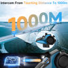 Picture of Moman Motorcycle Intercom, H2E Eagle-Like Helmet Headset Communication System with Dual Chip for Audio Multitasking HiFi/Music Sharing/FM/AI Voice (1Pack), Motorcycle-Intercom-Helmet-Headset-Headphone