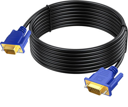 Picture of URELEGAN VGA to VGA Cable 15 Feet, Computer VGA Monitor Cable 1080P Full HD Male to Male Cord HD15, VGA Engineering Brade Cord 15FT for Computer PC Monitor Laptop TV Projector and More