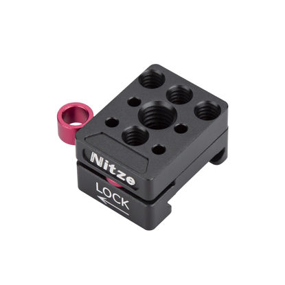 Picture of Nitze Quick Release NATO Clamp with 1/4” Threaded Holes, 1/4” Locating Hole and 3/8” ARRI Locating Hole for Camera Cage Monitor Cage Magic Arm - NF49A
