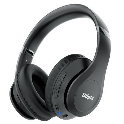 Picture of Uliptz Wireless Bluetooth Headphones, 65H Playtime, 6 EQ Sound Modes, HiFi Stereo Over Ear Headphones with Microphone, Foldable Lightweight Bluetooth 5.3 Headphones for Travel/Office/Cellphone/PC