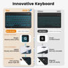 Picture of OYEEICE Keyboard case for iPad 9.7 inch, iPad 6th Gen (2018), iPad 5th Gen (2017), iPad Air 2 (2014) - 7 Color Backlit Wireless Keyboard with Pencil Holder for iPad 6th/5th Pro 9.7'' Air 2/1 - Black
