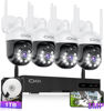 Picture of 5MP PTZ Security System:CKK 4 PCS Wireless Cameras with 1TB HDD,10-Channel NVR,5G/2.4G WiFi, 2-Way Audio,4K Color Night Vision, Floodlights, Siren, AI Human Detection, Auto Tracking, 24/7 Surveillance