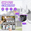 Picture of 5MP PTZ Security System:CKK 4 PCS Wireless Cameras with 1TB HDD,10-Channel NVR,5G/2.4G WiFi, 2-Way Audio,4K Color Night Vision, Floodlights, Siren, AI Human Detection, Auto Tracking, 24/7 Surveillance