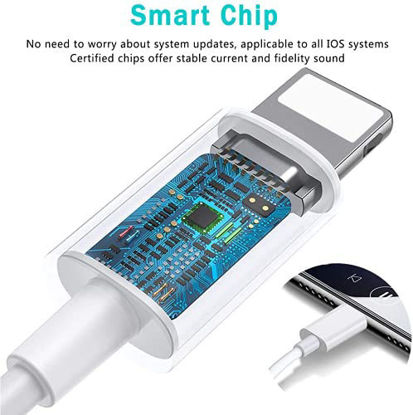 Picture of (2 Pack) 3.5mm Headphone Jack Adapter, Aux Connector Audio Earphone Dongle Stereo Cable for iPhone 11/11 Pro/11 Pro Max/Xs/Xs Max/XR/iPhone 8/8 Plus/X Compatible with iOS Systems