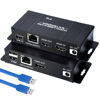 Picture of 164FT HDMI KVM USB Extender- HDMI to RJ45 Over Cat5e/6/7 1080P@60hz KVM Extender HDMI Over Ethernet Transmitter Receiver Support Keyboard Mouse USB Control No Latency POC Function Single Power Supply