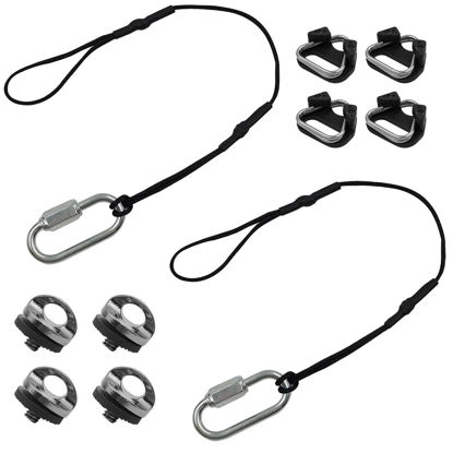 Picture of lyfLux 4 PCS 1/4" Camera Neck Strap Screw Holder, 4PCS Camera Strap Triangle Split Ring, 2PCS Camera Tether Safety Strap for DSLR Camera and Mirrorless Professional Cameras