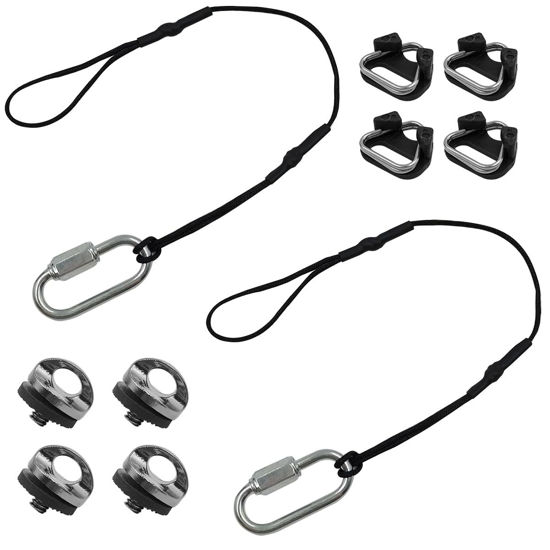 Picture of lyfLux 4 PCS 1/4" Camera Neck Strap Screw Holder, 4PCS Camera Strap Triangle Split Ring, 2PCS Camera Tether Safety Strap for DSLR Camera and Mirrorless Professional Cameras
