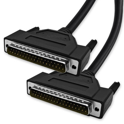 Picture of XANHAM DB37 37 Pin 9.8 Feet(3 Meter) Two Row Straight Through Serial Cable, Double Shielded(Metal Braiding&AL-foil), Male to Male, Black, SC930S08MM