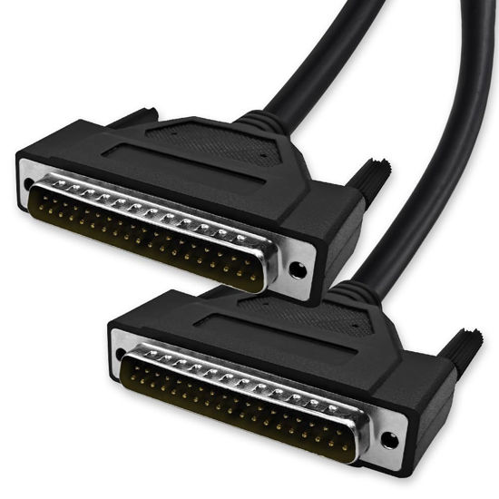 Picture of XANHAM DB37 37 Pin 9.8 Feet(3 Meter) Two Row Straight Through Serial Cable, Double Shielded(Metal Braiding&AL-foil), Male to Male, Black, SC930S08MM