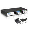 Picture of 19-Port Ethernet PoE Switch, 16 Port PoE Switch 16 PoE+ Ports @240W, 2 Uplink Gigabit Ports + 1 Combo SFP Slots, Metal Plug and Play, AI Extend &Vlan, Fanless, Overload Protection