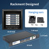 Picture of 19-Port Ethernet PoE Switch, 16 Port PoE Switch 16 PoE+ Ports @240W, 2 Uplink Gigabit Ports + 1 Combo SFP Slots, Metal Plug and Play, AI Extend &Vlan, Fanless, Overload Protection
