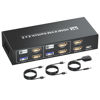 Picture of HDMI KVM Switch 2 Minitors 2 Computers, USB 3.0 4K@60Hz Dual Monitor HDMI KVM Switch 2 in 2 Out for 2 PC Share 2 Monitors and 1 Set of Keyboard Mouse and Other USB Devices, Copy Mode & Extended Mode
