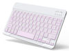 Picture of Backlit Bluetooth Keyboard Small Portable External Wireless Keyboard Cordless Rechargeable Illuminated for Android Tablet Cell Phone Smartphone iPad Pro Air Mini iPhone Windows Surface (White)