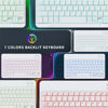 Picture of Backlit Bluetooth Keyboard Small Portable External Wireless Keyboard Cordless Rechargeable Illuminated for Android Tablet Cell Phone Smartphone iPad Pro Air Mini iPhone Windows Surface (White)