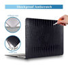 Picture of KEROM Compatible with MacBook Air 13 inch 2024-2022 M3 M2 A3113 A2681, Crocodile MacBook Air M3 13 inch Case, Aligator Skin PU Leather Hard Shell & Keyboard Cover for MacBook Air 13.6 inch Case, Black