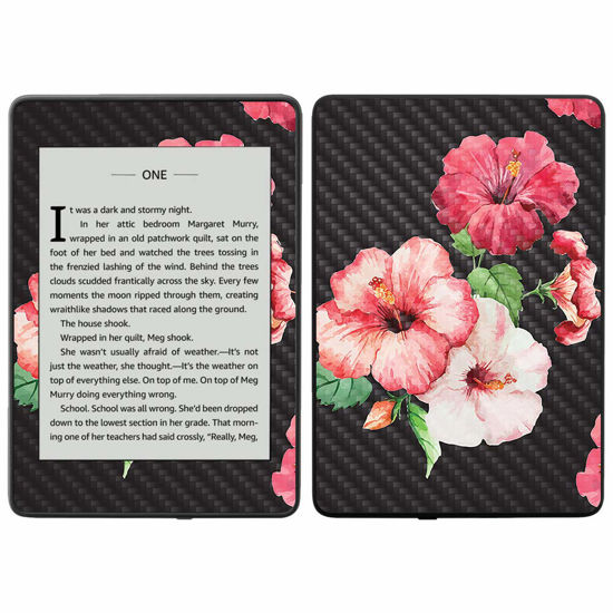 Picture of MightySkins Carbon Fiber Skin for Amazon Kindle Paperwhite 2018 (Waterproof Model) - Blue Petals | Protective, Durable Textured Carbon Fiber Finish | Easy to Apply, Remove| Made in The USA