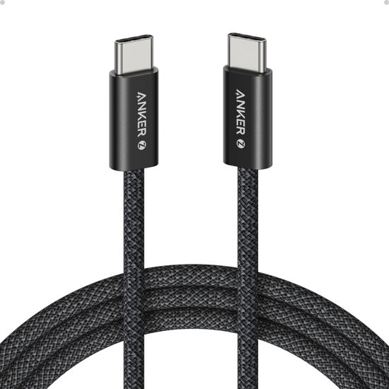 Picture of Anker Zolo USB C to USB C Cable, Braided and Dirt-Free Type C Fast Charging Cable, Slim Connector, for iPhone 16 Series, MacBook (240W) (Black, 6ft)