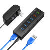 Picture of Powered USB 3.0 Hub, RAOYI 6 Ports High Speed USB 3.0 Hub Splitter with 24W Power Adapter, 3.3ft Cable and Smart Fast Charger USB Hub for Laptop, PC, Mac, Mobile HDD, Mulitple Devices (Black)