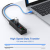 Picture of Powered USB 3.0 Hub, RAOYI 6 Ports High Speed USB 3.0 Hub Splitter with 24W Power Adapter, 3.3ft Cable and Smart Fast Charger USB Hub for Laptop, PC, Mac, Mobile HDD, Mulitple Devices (Black)