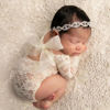 Picture of Newborn Photography Prop For Girls Newborn Lace Outfits Newborn Lace Romper With Headband Infant Bow Princess Costume Lace Letard