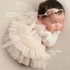 Picture of Newborn Photography Prop For Girls Newborn Lace Outfits Newborn Lace Romper With Headband Infant Bow Princess Costume Lace Letard