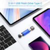 Picture of Vansuny 64GB 5 Pack USB Type-C Flash Drives 2-in-1 Dual Flash Drive USB A + USB C OTG Flash Drive for Android Smartphone Tablet Computer Laptop (Blue)