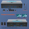 Picture of SGEYR HDMI KVM Switch Dual Monitors, 4K@60Hz KVM Switch 2 Monitors 2 Computers with 4 USB 3.0 Ports Share 2 Monitors and USB Devices, Support Wired Remote and Button Switch, Sharing Keyboard& Mouse