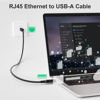 Picture of Ethernet to USB Cable 10 Feet, USB 3.0 Type A to RJ45 Network Internet LAN Adapter, Gigabit, Directly Connected, Aluminum, Braided, Compatible with Laptop, PC, Switch and More, Black Cable