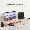 Picture of AFOOYO Dual Monitor Stand Riser,Rainbow Cloud Desktop Computer Stand for 2 Monitors,Adjustable Length and Angle Multifunctional Desktop Organizer Stand for Laptop, PC, Computer, Printer,Pink