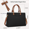 Picture of RAINSMORE Laptop Bag for Women 15.6 Inch PU Leather Tote Bag Professional Business Office Work Bag Waterproof Briefcase Computer Tote Bag Large Lightweight Handbag Shoulder Bag, Black and Dark Brown