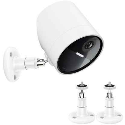 Picture of VIIVRIA 2 Pack Wall Mount Compatible with SimpliSafe Outdoor Security Camera, 360° Rotation Bracket with 1/4 Screw Thread, Camera Not Included (White)