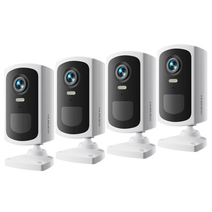 Picture of MUBVIEW Security Cameras Wireless Outdoor - 4 Pack Outdoor Camera Wireless 2K Battery Powered Security Camera Outdoor & Indoor, WiFi Home Camera with Spotlight/Siren/AI Motion Detection/2-Way Talk