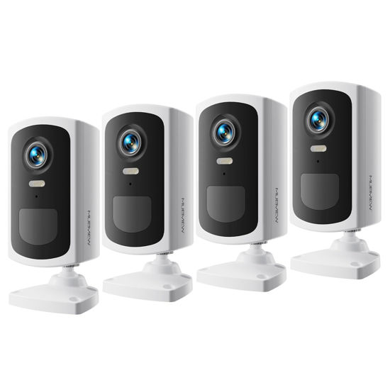 Picture of MUBVIEW Security Cameras Wireless Outdoor - 4 Pack Outdoor Camera Wireless 2K Battery Powered Security Camera Outdoor & Indoor, WiFi Home Camera with Spotlight/Siren/AI Motion Detection/2-Way Talk